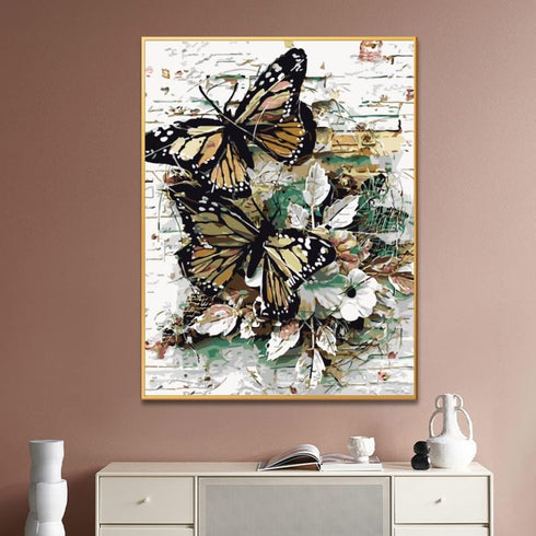 BOMUVI Paint by Numbers for Adults Beginner Paint by Numbers for Adults Butterfly DIY Paint by Number Kits Acrylic Painting Butterfly Paint by Num...