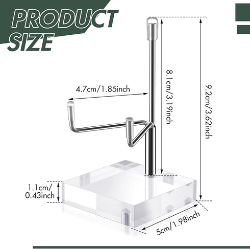 Sibba Plate Stands for Display Adjustable Metal Arms Photo Stand Easel Acrylic Base Small Holder Case Plate Clear Base Home Décor Accents for Pict...