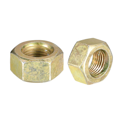 Hex Nuts (9/16"-18) 10Pcs, Carbon Steel Fine Thread Zinc Plated Hexagon Nut Hardware - for DIY Home Repair Machinery, Yellow Zinc...