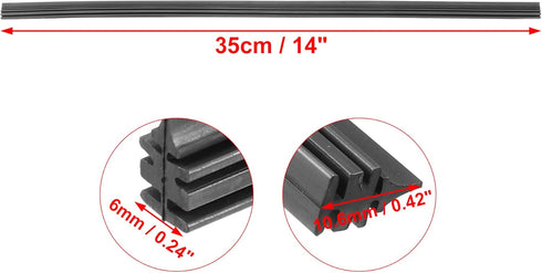 ACROPIX 14inch 6x10.6mm Universal Car Windshield Wiper Blades Refills Boneless Insert Strips Black - Pack of 4...