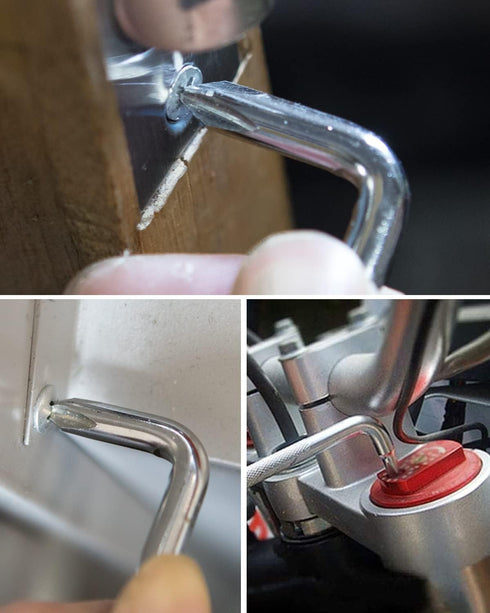 ROTATION 3pcs Offset Screwdriver Set, Head Screwdriver Set with Magnetic, Z-type Screw Drive with Philips and Flathead...