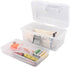 BangQiao Multipurpose Plastic Storage Container Box with Handle and Latch Lock, Clear Gray...