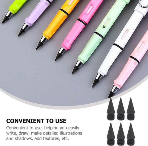 Replaceable Tips 10pcs Inkless Forever Pencil Refills Infinite Pencil Replaceable Graphite Nib Everlasting Pencils Replacement Head for Writing Dr...