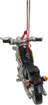 Black Motorcycle With Flames Resin Hanging Christmas Ornament...