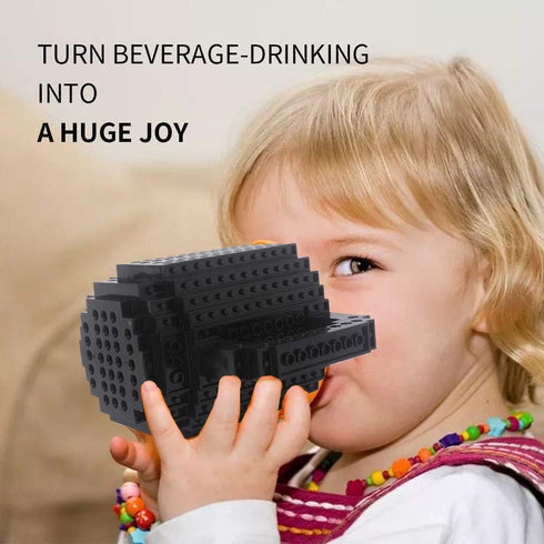 Build-on Brick Coffee Mug, Funny DIY Novelty Cup with Building Blocks Creative for Kids Men Women Xmas Birthday (Cool Black)...