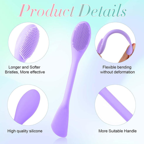 2PCS Manual Facial Cleansing Brush, Silicone Facial Mask Applicator 2 in 1 Face Mask Brush Face Scrubber Tool for Exfoliating Massaging Makeup Ski...