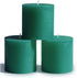 CANDWAX 3x3 Pillar Candles Set of 3 - Rustic Unscented No Drip Green Candles for Home Decor, Weddings, Centerpieces...