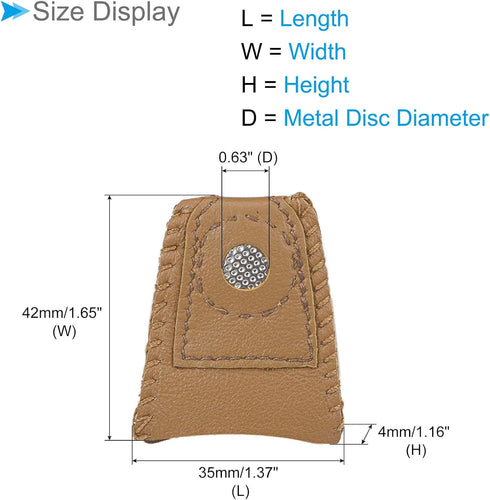 CoCud Leather Thimble Finger Protector, 0.63" Dia Metal Disc with Dimpled Surface Leather Coin Thimble Pad Thimble Cover - (Applications: for Knit...