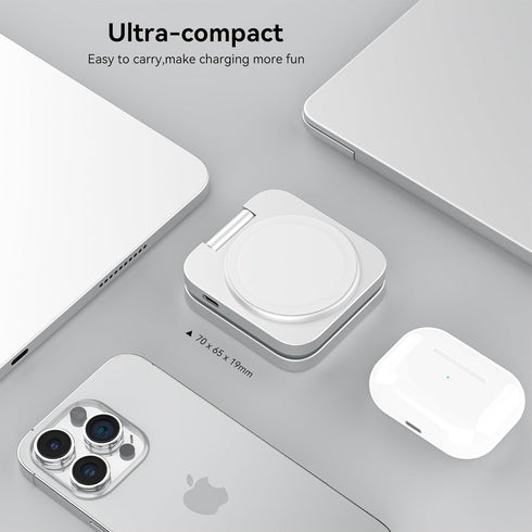 LULULOOK Compatible with iPhone Wireless Charger, 2 in 1 Portable Charging Pad Fast Charging, Aluminum Watch and Phone Charger for Apple iPhone, A...