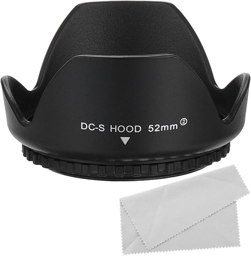 PATIKIL 52mm Camera Lens Hood, Reversible Flower Lens Hood Protector with Cloth for Anti-Reflection Blocks Excess Sunlight Enhance Photography for...
