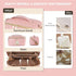 Initial Makeup Bag, Quilted Letter Cosmetic Bag Cute Make Up Bag with Handle Portable Travel Toiletries Bag Pink, Personalized Birthday Gift for W...