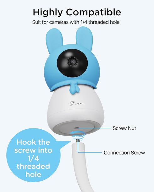 Baby Monitor Mount Smart Baby Monitor, 17 Inch Flexible Versatile Twist Baby Camera Mount for Cameras with 1/4 Threaded Holes, No Tools or Wall Da...