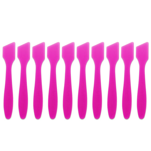 Pana (10 Pieces) 7.35" Pink Large Flexible Mixing Spatula Reusable Cosmetic Skin Care Facial Cream Mask Spatula for Mixing and Sampling...