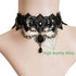 Lace Choker Necklace with Bracelet Set Punk Party Gothic Vintage Handmade Retro Victorian Vampire Punk Pendant Necklace Bracelet Wristband for Wom...