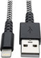 Tripp Lite Heavy Duty USB to Lightning Charging & Data Cable, Heavy Duty with Braided Jacket, MFi Certified for Apple iPhone, iPad & iPod - 3 Feet...