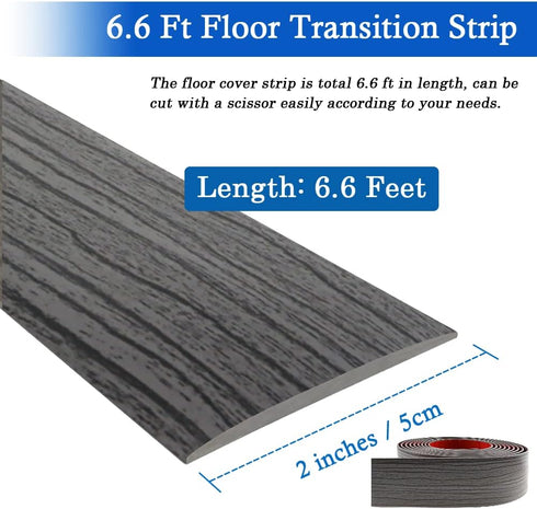 Floor Transition Strip Floor Cover Strips Self Adhesive Flooring Transitions Laminate Floor Strip 2" Wide Vinyl Floor Flat Divider Strip Elegant W...