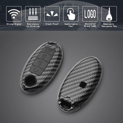 TANGSEN Key Fob Case Black Cover Compatible with Infiniti EX FX X G JX M Q QX Series for Nissan Altima Coupe Armada GTR Maxima Murano Cross CABRIO...