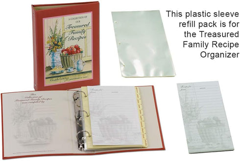 Meadowsweet Kitchens Plastic Sleeve Refill Pack for the Treasured Family Recipe Organizer...