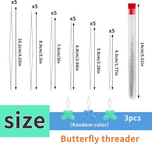 37Pcs Beading Needle Set for Jewelry Making, 30Pcs Big Eye Beading Needles with Threader, Beading Embroidery Needles with Needle Bottle and Bracel...