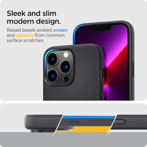 Spigen Silicone Fit Designed for iPhone 13 Pro Case (2021) - Black...