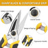 Stainless Steel Industrial Scissors, Utility Scissors Heavy Duty with Non-Slip Comfortable Handle & Safety Lock, Ultra Sharp Stainless Steel Sciss...