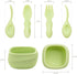 Toddler Utensils - Baby Essentials with Bowl, Fork, and Spoon | Baby-Led Weaning Supplies (BLW) for 12M+ Self-Feeding, Functional Silicone Dinnerw...