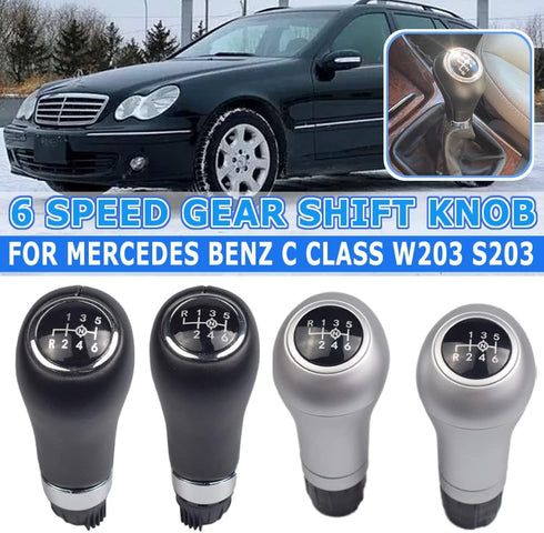 Gear Shift Knob Head Gear Cover Shift Lever Stick for Ben-z W203 S203 CL203 W209 W204 C204 C63 C300 C250 W207 A207 W212 (Silver, R is on top)...