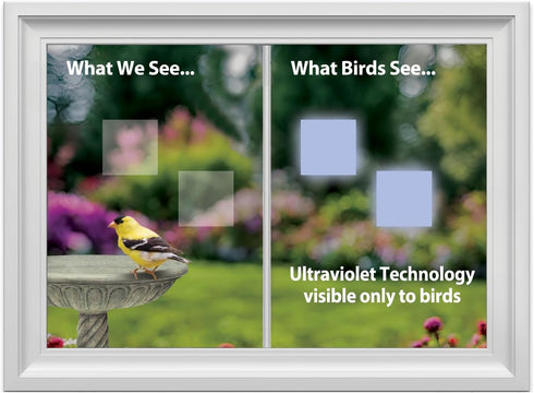 WindowAlert Classic Square Anti-Collision Decal - UV-Reflective Window Decal to Protect Wild Birds from Glass Collisions - Made in The USA...