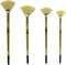 ZEM BRUSH White Hog Bristle Stiff Fan Brush Set Size 2,4,6,8...