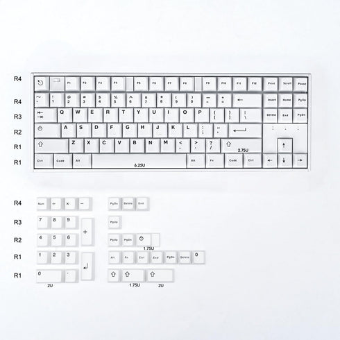 White Keycaps Set Cherry Profile Doubleshot Bow Keycaps 120 Keys Custom Keyboard Keycap for 60% 65% 70% 75% Cherry MX Gateron Kailh Switches Mecha...