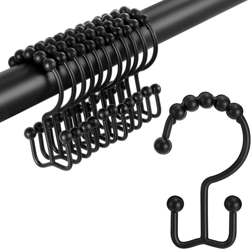 Shower Curtain Hooks Rings, TENOVEL Double Sided Shower Hooks Rust Proof for Bathroom Shower Rods Curtain, Durable Stainless Steel Bathroom Shower...