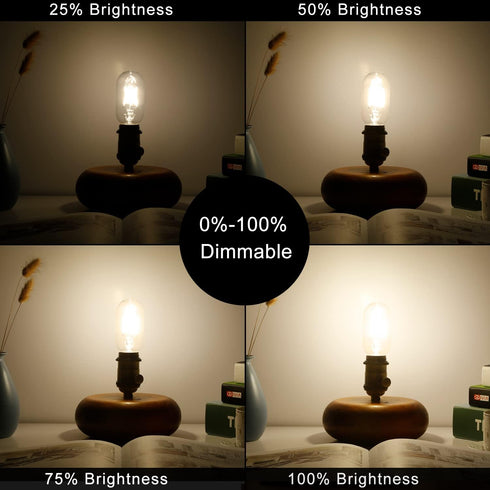 LiteHistory E26 Edison Bulb 6W Equivalent E26 LED Bulb 60 Watt Dimmable Neutral White 4000K E26 Light Bulb AC120V 600lm Tubular T14 T45 LED Bulb f...