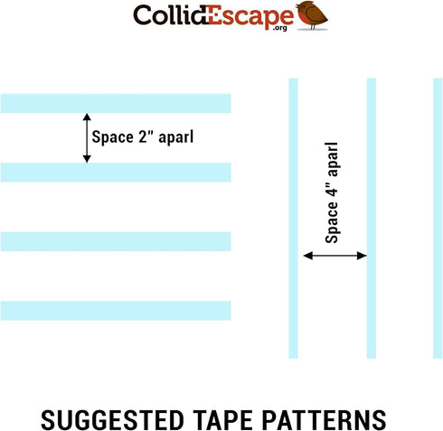 White Bird Tape for Windows (3/4" x 40' - Covers 2 to 3 Windows) | Window Decals to Prevent Bird Strike Prevention for Windows | White...