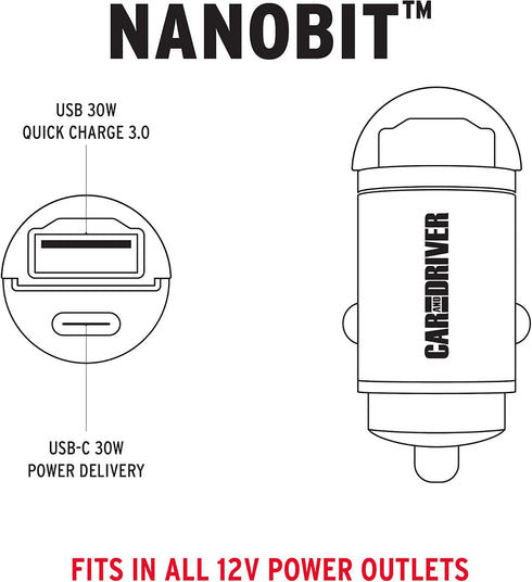 Car and Driver USB C Car Charger Adapter | Dual USB Car Charger, Cigarette Lighter USB Charger | Galaxy, iPad, iPhone Car Charger & More, USB-C Po...