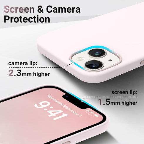 AOTESIER Compatible with iPhone 14 Case, Silky Touch Premium Soft Liquid Silicone Rubber Anti-Fingerprint Full-Body Protective Bumper Phone Case f...