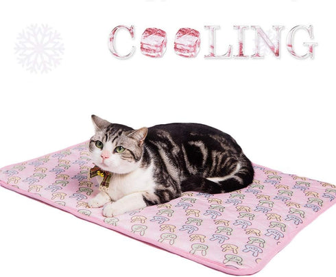 SEIS Dog Ice Pad Ice Silk Cats Kennel Mat Pet Cooling Pad Summer Cool Bamboo Mat Breathable Pad (Pink, M)...