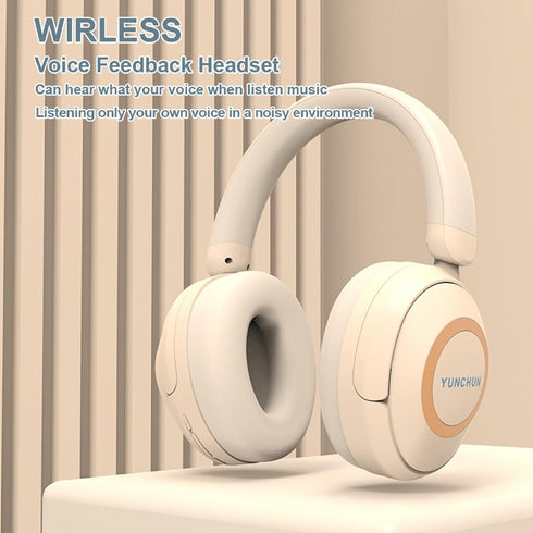 Voice Feedback Headset with Microphone Can Hear Your Own Voice, Wireless Call Center Earphone 50 Hours Working Time?ENC Make Call Clear Office Mob...
