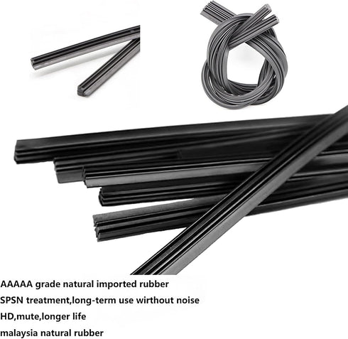 Pack-4 Windshield Wiper Blades Refills, 34In Frameless Windshield Wiper Rubber Strips, Adjustable Car Windscreen Wiper Rubber Strips, Wiper Blades...