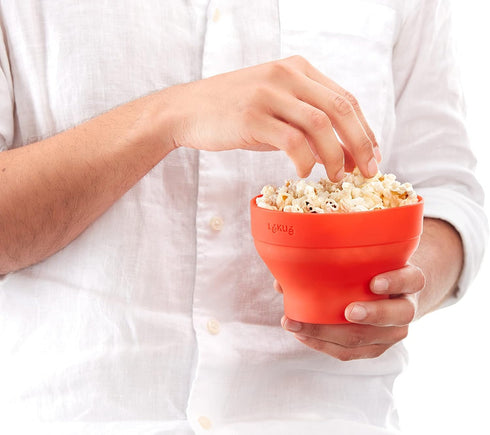 Lékué Mini Microwave Popcorn Maker, 5 x 3.5in, Red...