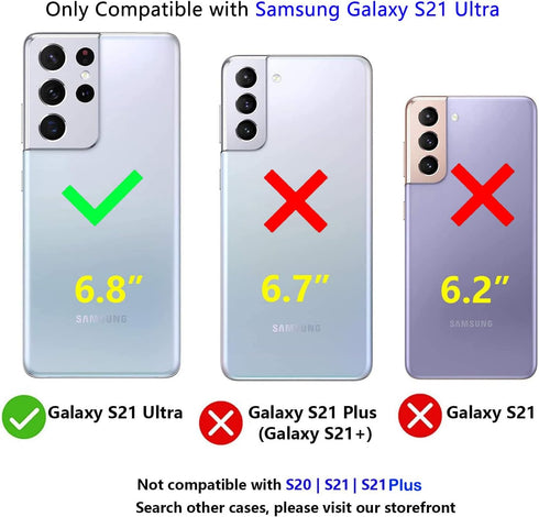 Military Grade Drop Impact for Samsung Galaxy S21 Ultra Case Galaxy S21 Ultra 5G Case 6.8 inch Metal Rotating Ring Kickstand Holder Armor Heavy Du...