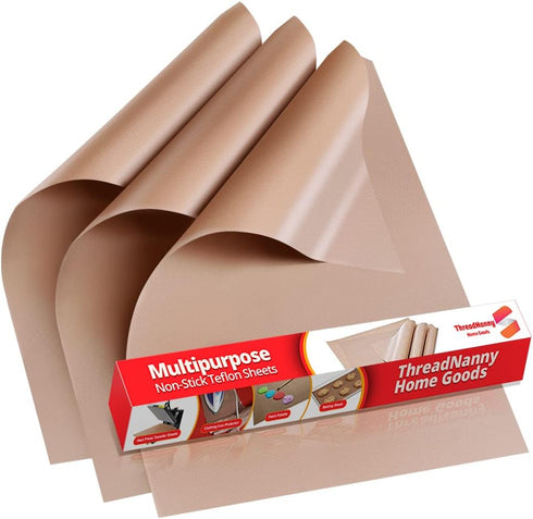 Teflon Sheets for Heat Press and Baking - Reusable PTFE Oven Liners, Premium Teflon Sheet for Baking - Heat Resistant Teflon Sheet - Food Safe, BP...