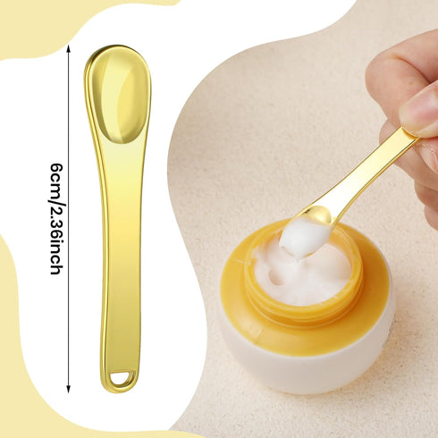 3 Pcs Metal Cosmetic Spoon, Mini Skincare Spatula Reusable Stick Applicator Beauty Scoop Facial Cream Mask Spoon for Cream Lotions Moisturizers Mi...