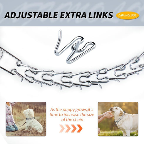 Chrome Plated Prong Dog Collar,no Pull Dog Prong Collar with Spikes,Choke Collar for Dogs Pinch Training Collar (3.5 * 24in)...