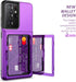 WeLoveCase Galaxy S21 Ultra Wallet Case with Mirror, Card Holder & Shockproof Protection, 6.8" Purple...