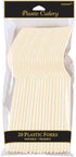 Elegant Vanilla Creme Plastic Fork (Pack Of 20) - Eco-Friendly, Durable & Eye-catching, Perfect For Parties & Events...