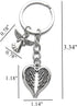 PHAETON 20PCS Guardian Angel Wing Keychain Heart-shaped Angel Wings Charms Keychain Key Ring for Memorial Keyring Religious Gifts Memorial Decorat...