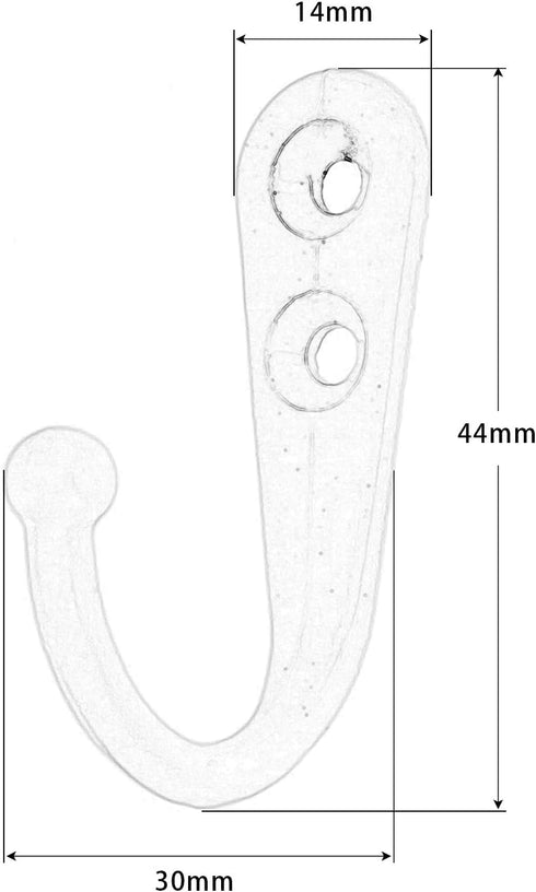 Yetaha 20PCS Wall Mounted Hooks with 40 Screws, Double Holes Hooks Towel Robe Hat Coat Hook for Kitchen Bedroom Bathroom, Black...