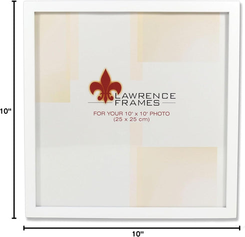 Lawrence Frames 755810 White Wood Picture Frame, 10 by 10-Inch, White...