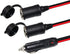 KUNCAN 4FT 12v 2-Way Car Cigarette Lighter Female Socket Y Splitter to Male Plug with Double Socket Outlet, Dual Socket Extension Charger Port Ext...