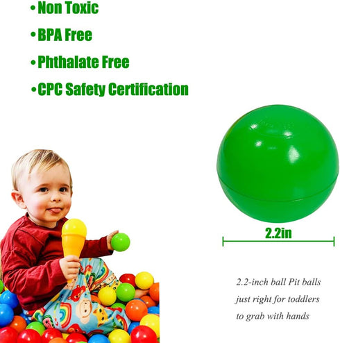 LANGXUN Soft Plastic Ball Pit Balls, Plastic Toy Balls for Kids, Ideal Gift for Baby Toddler Birthday, Ball Pit Play Tent, Baby Kiddie Pool Water ...